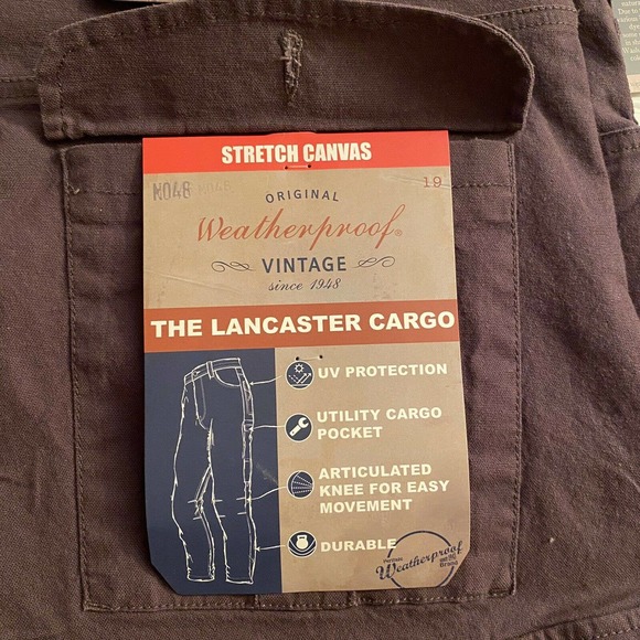 Weatherproof Lancaster Cargo Canvas Pants 44x30 - Picture 8 of 9